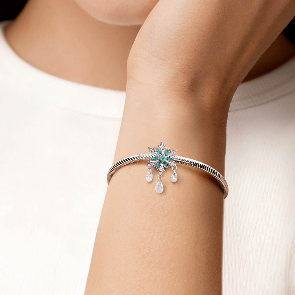 Blue Snowflakes Charm image number 1