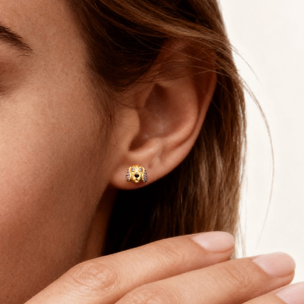 Basset Hound Stud Earrings image number 1
