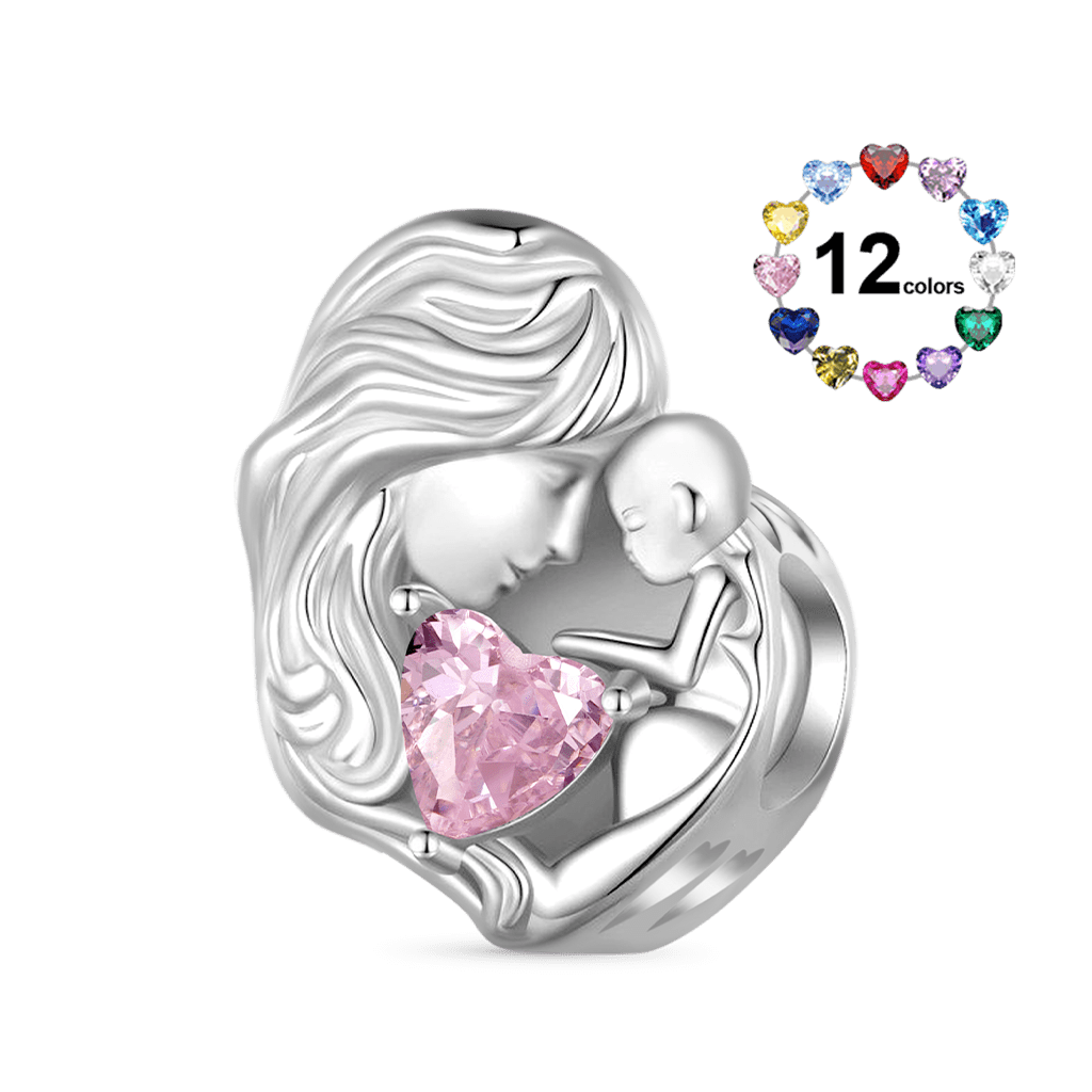 Mother & Child Birthstone Charm image number 0