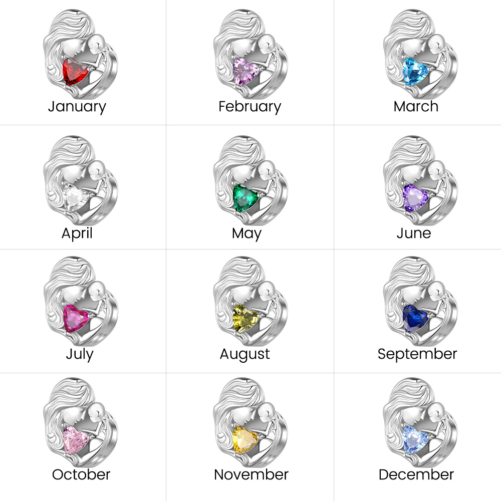 Mother & Child Birthstone Charm image number 5