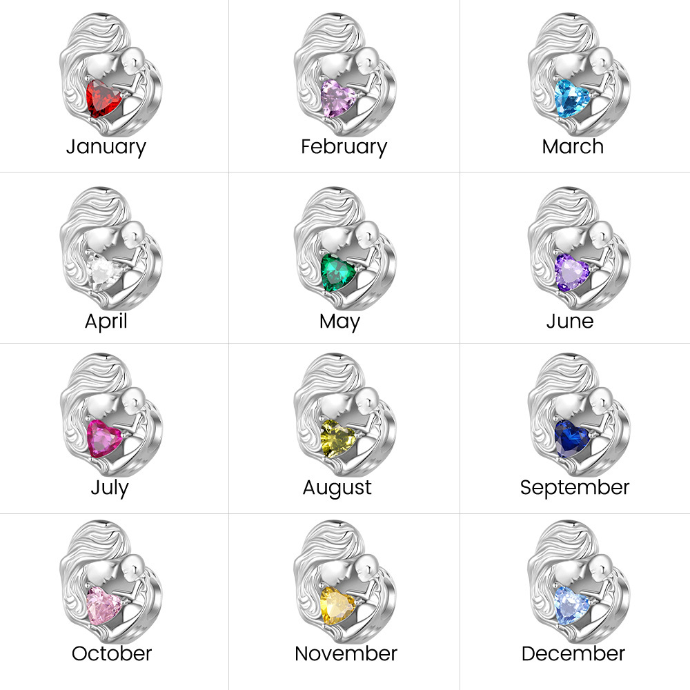 Mother & Child Birthstone Charm image number 5