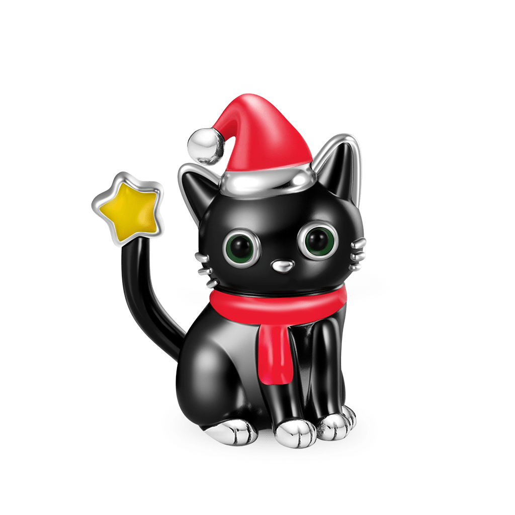 Christmas Black Cat Charm image number 0