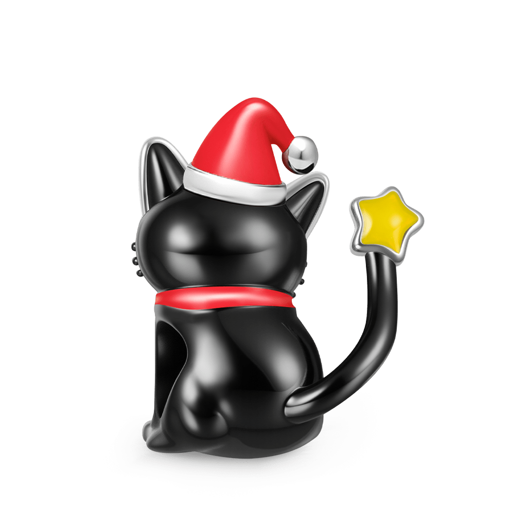 Christmas Black Cat Charm image number 5
