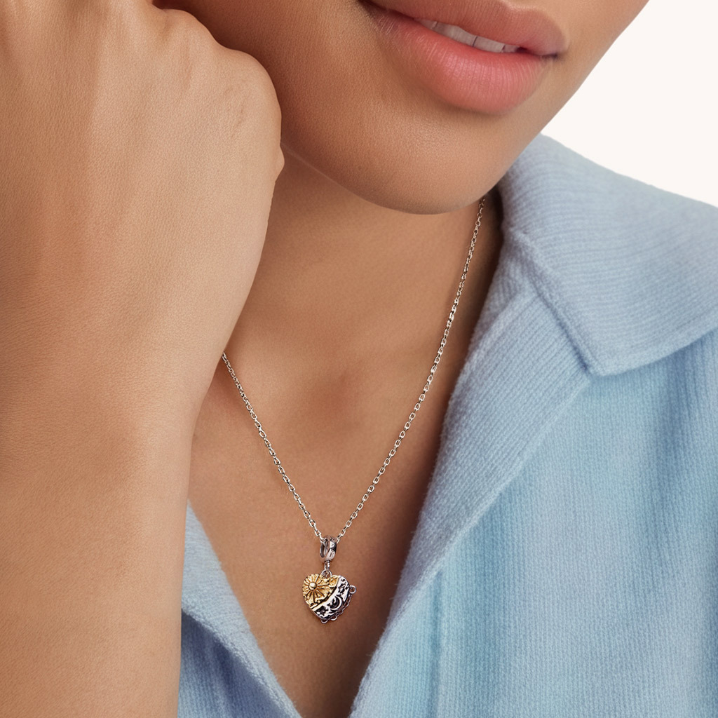Sun & Moon Heart Pendant image number 1