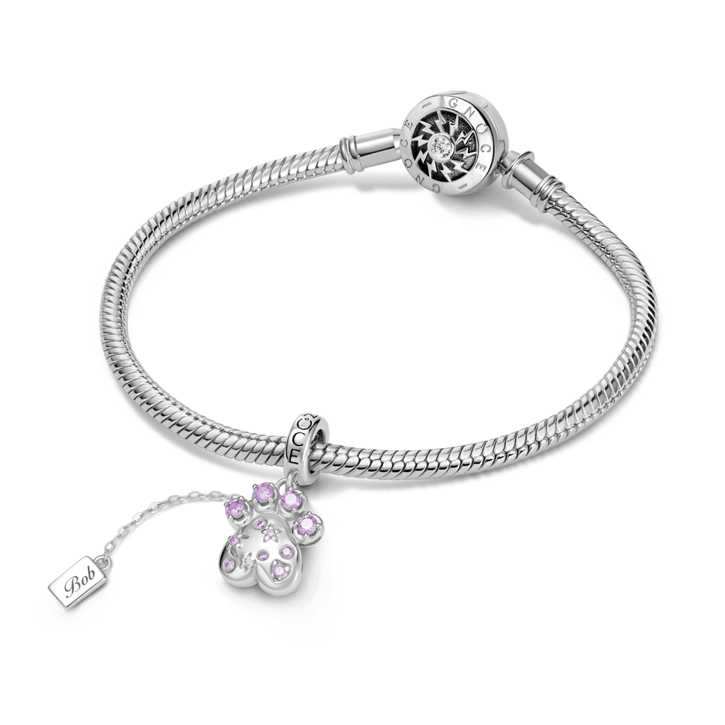 Pet Paw Birthstone Pendant image number 2