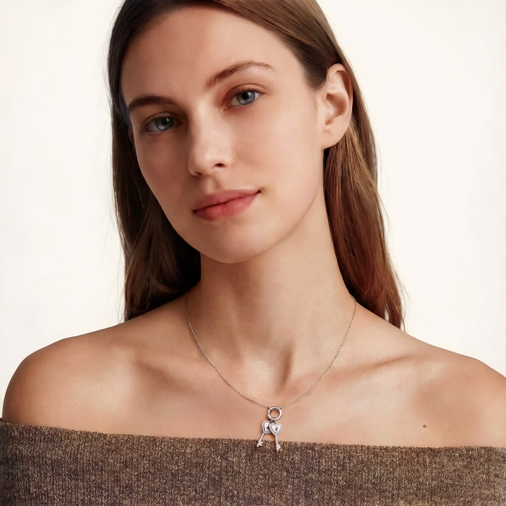 Heart Key Necklace image number 3