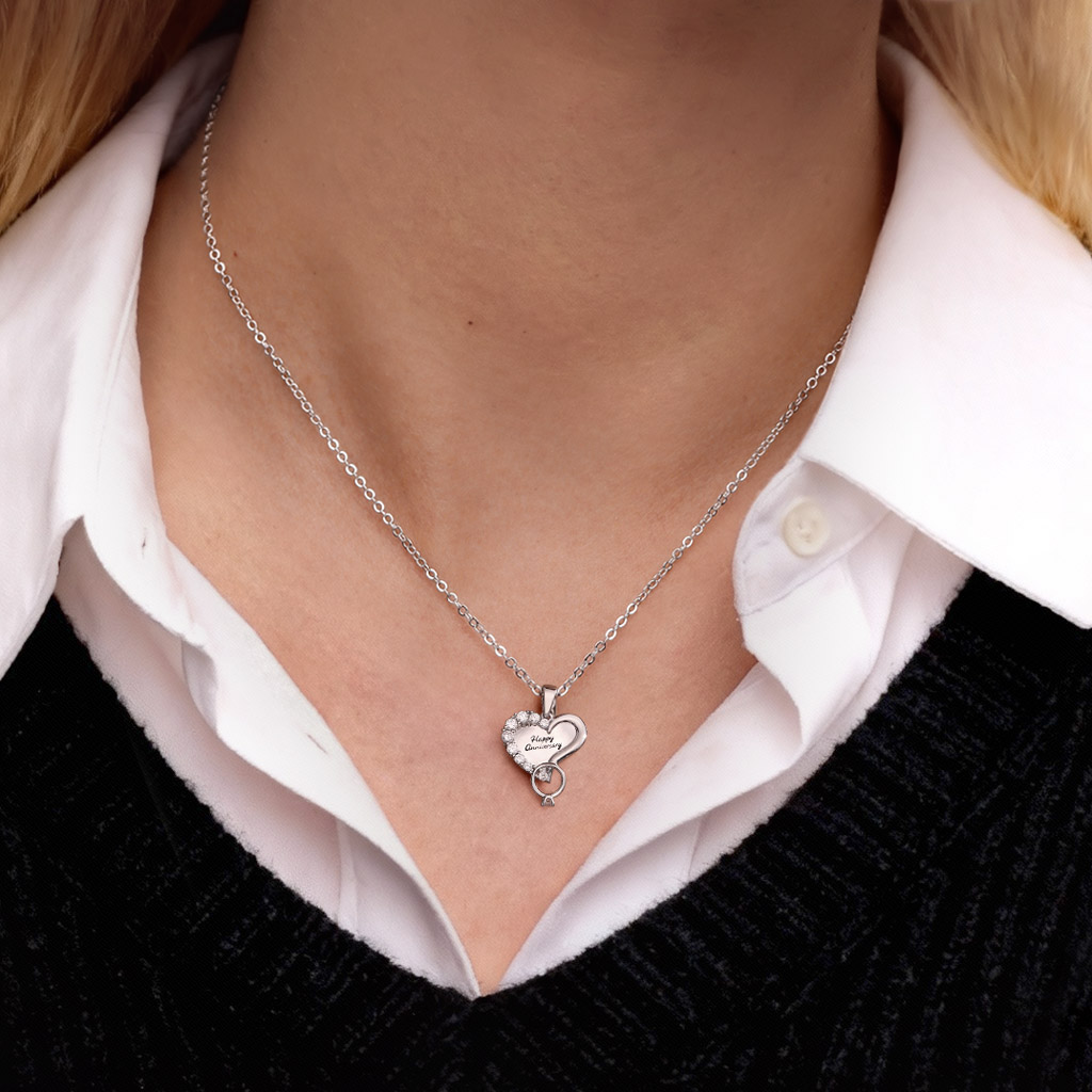 Birthstone Heart Necklace image number 1