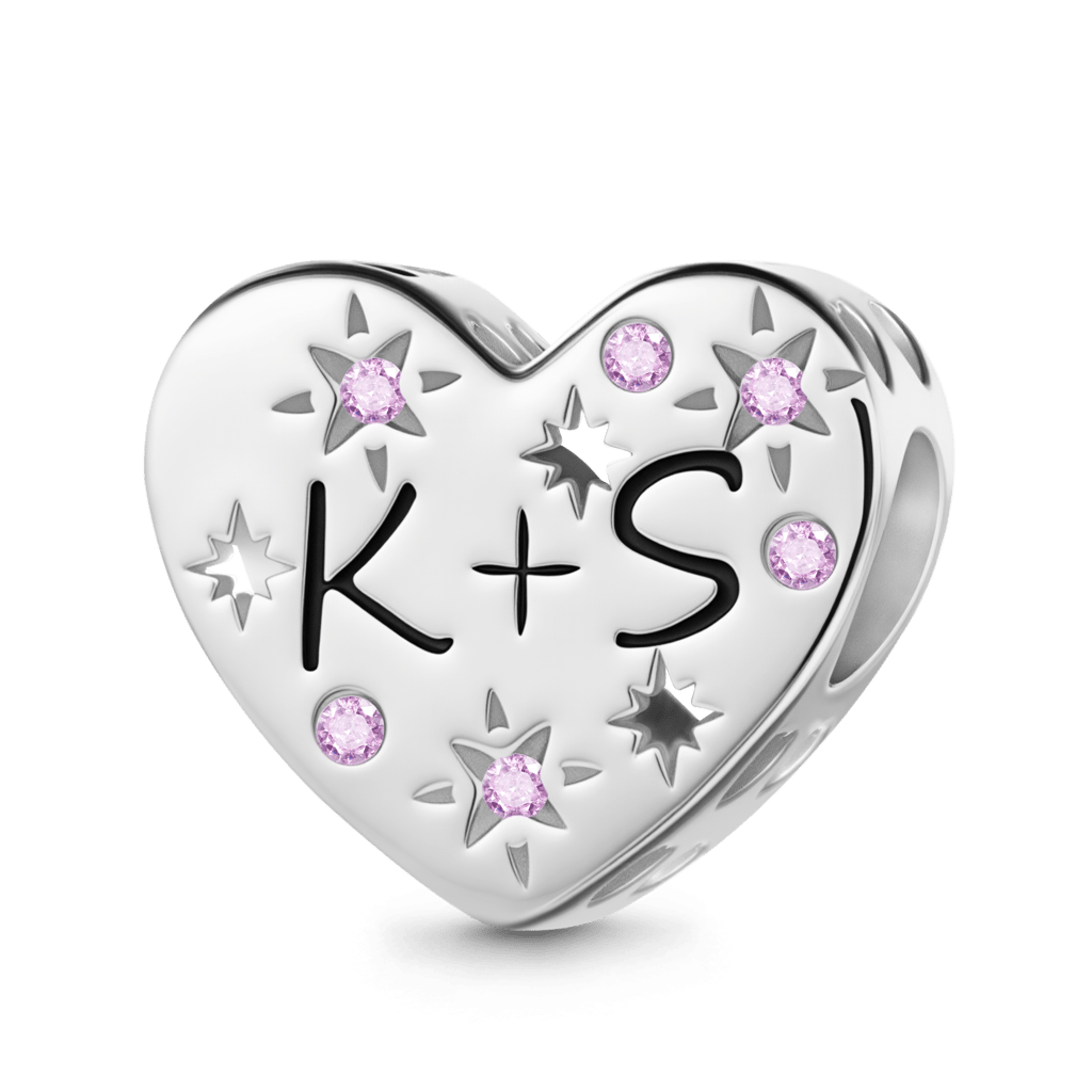 Hollow Heart Engravable Charm image number 0