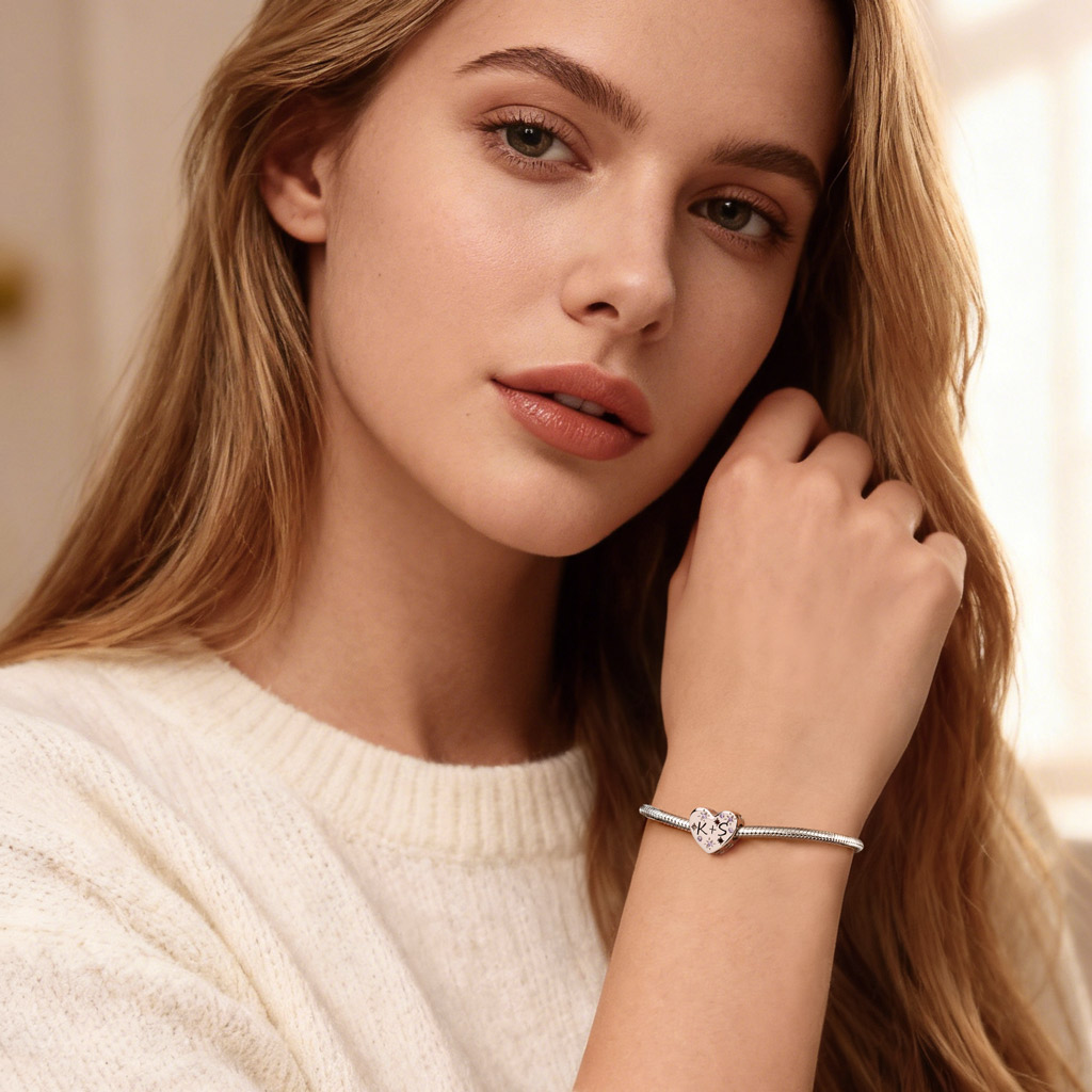 Hollow Heart Engravable Charm image number 4