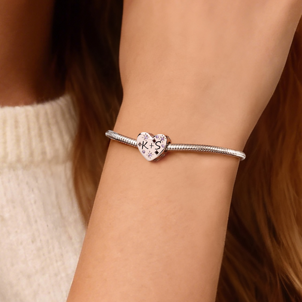 Hollow Heart Engravable Charm image number 2