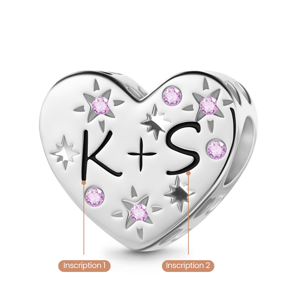 Hollow Heart Engravable Charm image number 1