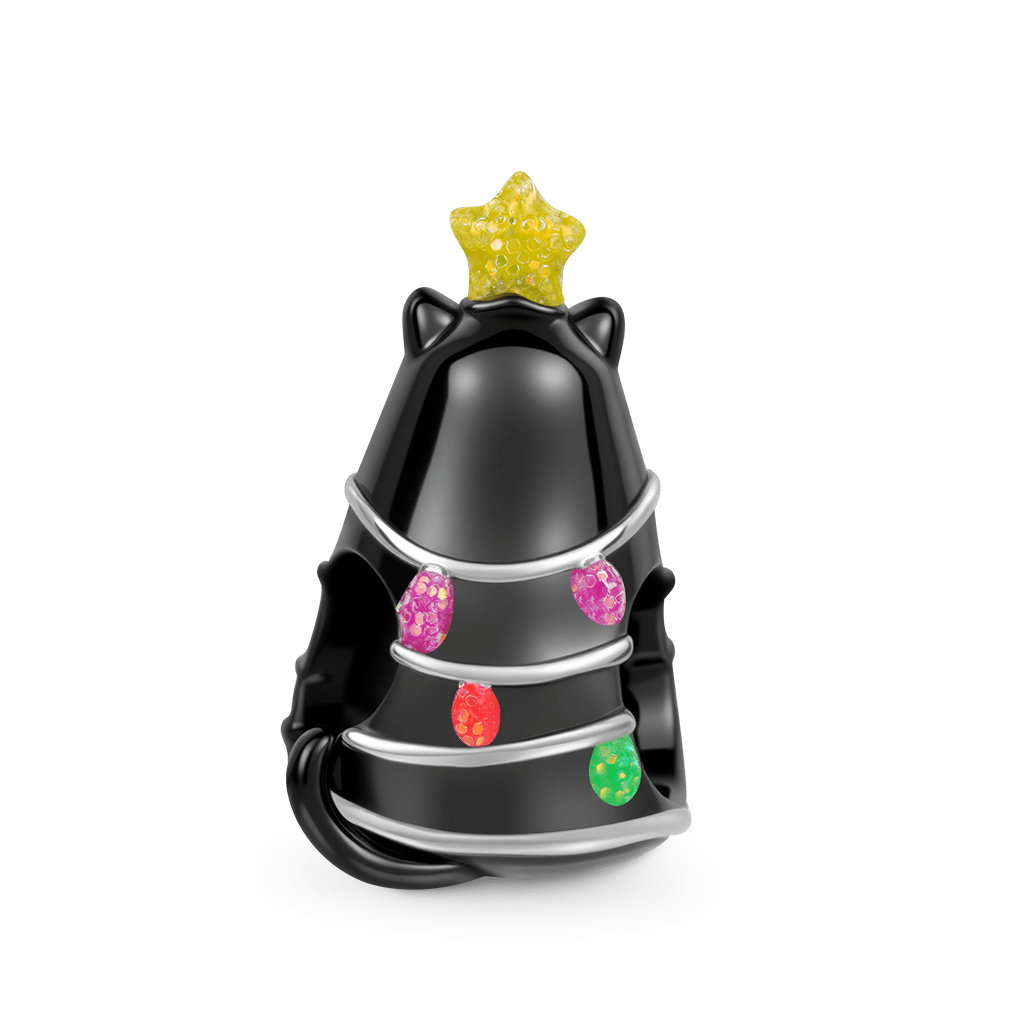 Black Cat Christmas Tree Charm image number 5