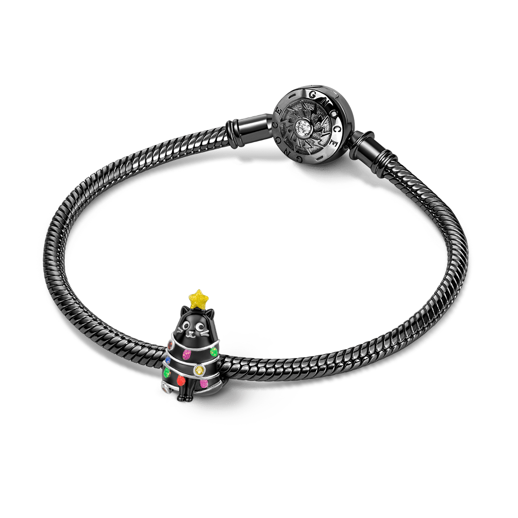 Black Cat Christmas Tree Charm image number 3