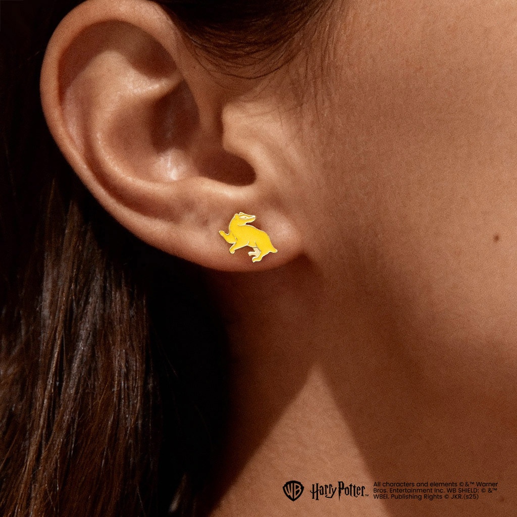 Hufflepuff Badger Stud Earrings image number 1