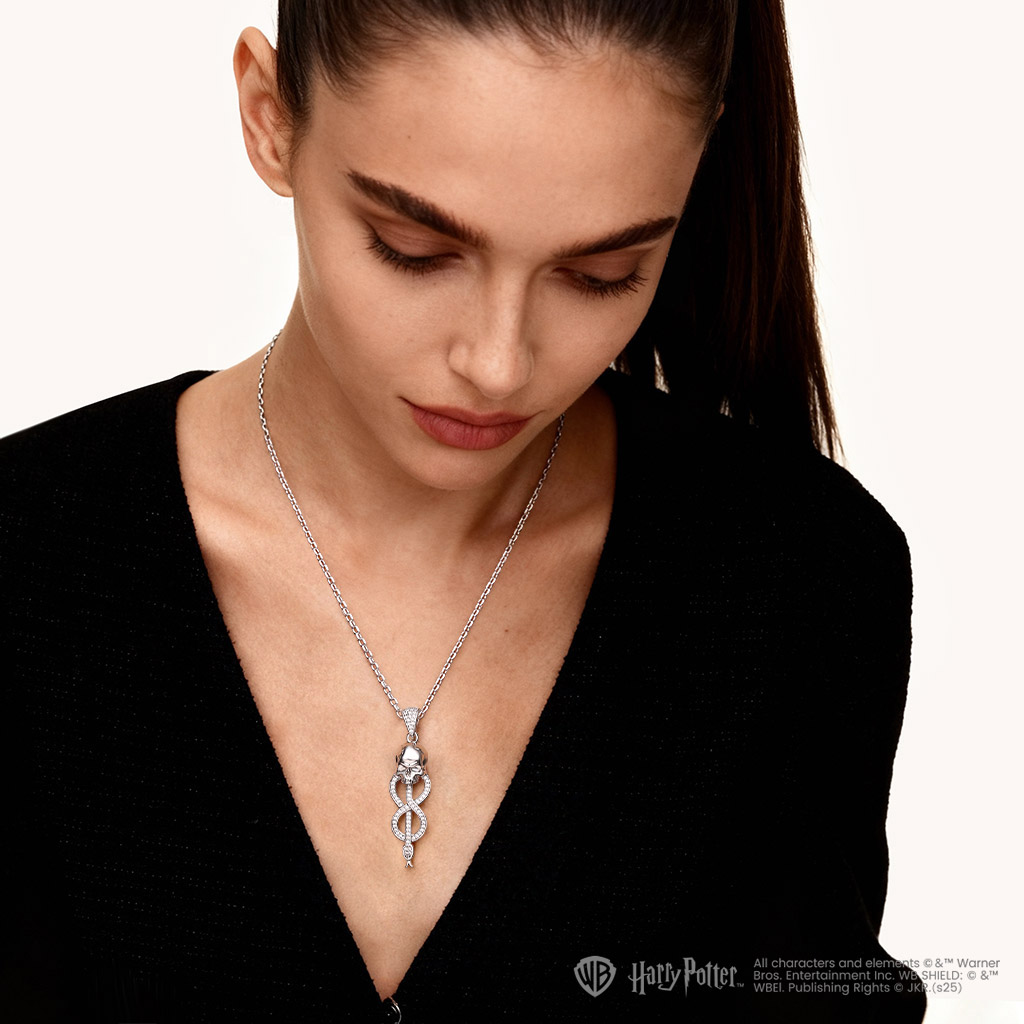 Morsmordre Skull Snake Symbol Necklace image number 2