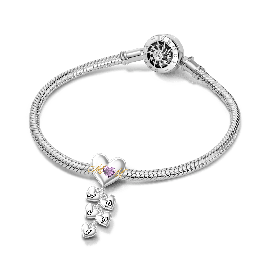 Customized Birthday Stones and Initial Charm image number 3