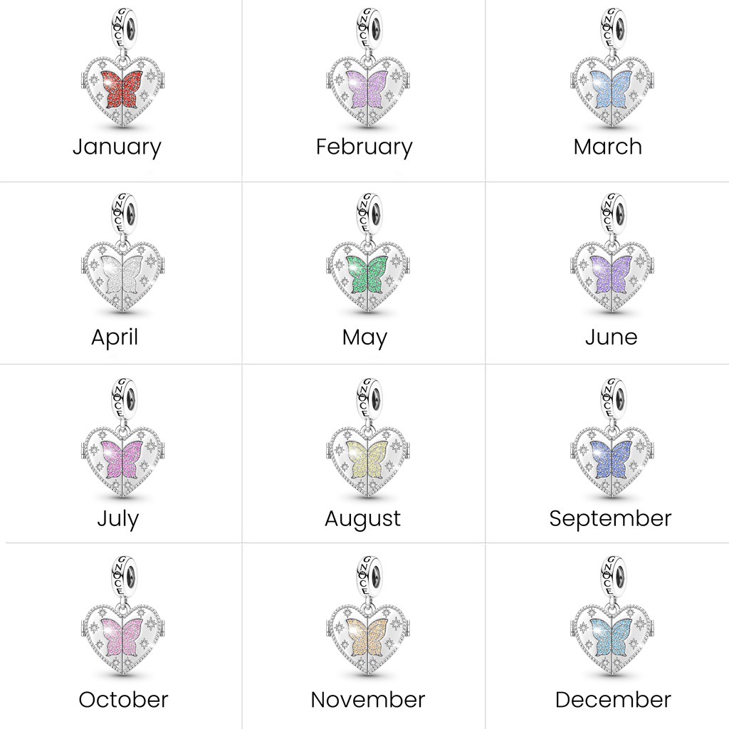 Butterfly Photo Birthstone Pendant image number 5