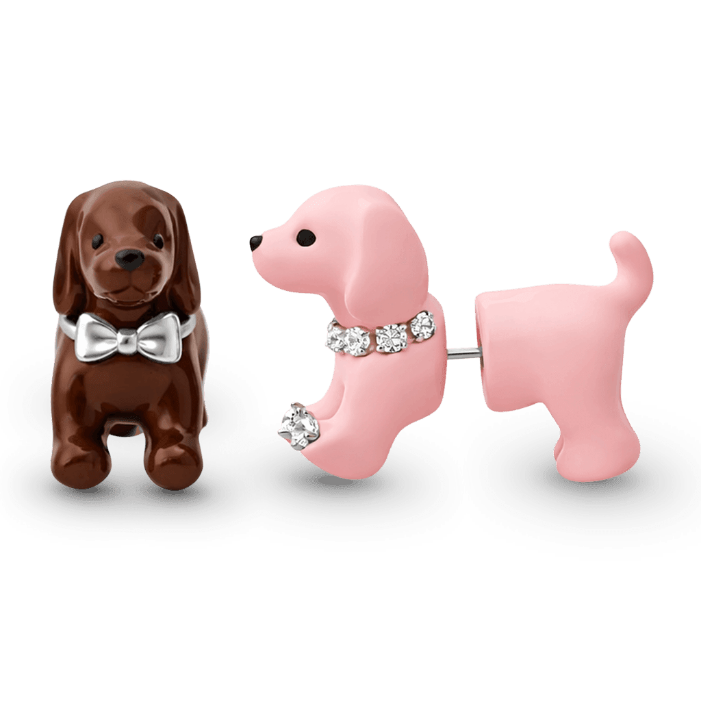 Puppy Dog Stud Earrings image number 1