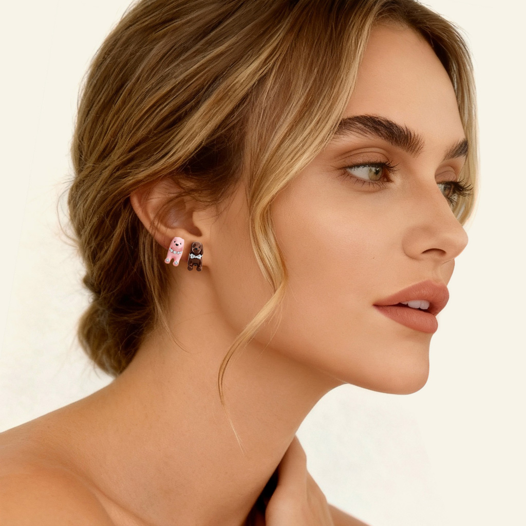 Puppy Dog Stud Earrings image number 3