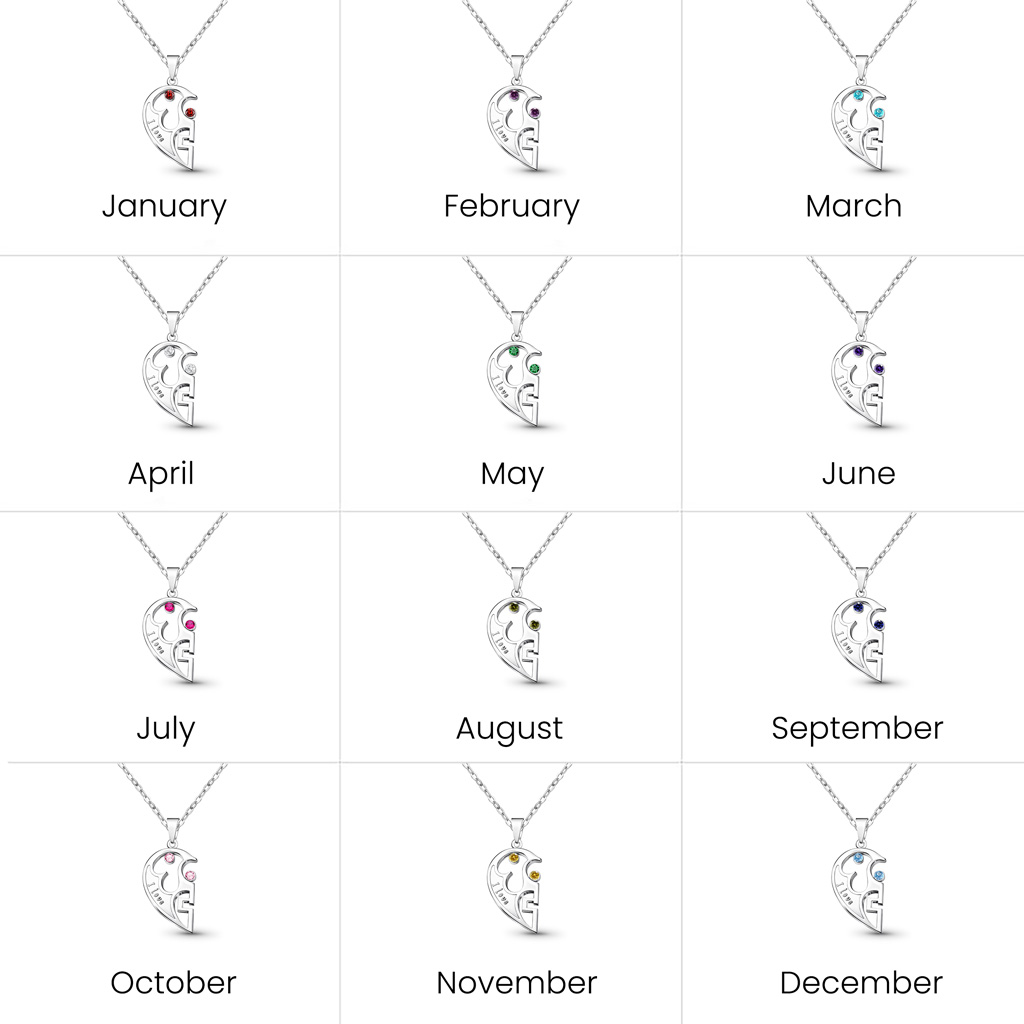 Heart Birthstone Necklace image number 5