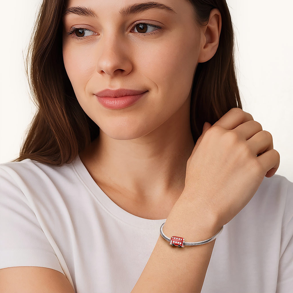 Red Double-Decker Bus Charm image number 3