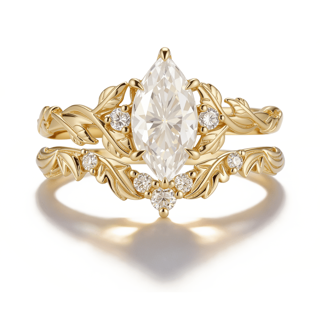 Vine Leaf Marquise-Cut Ring image number 0