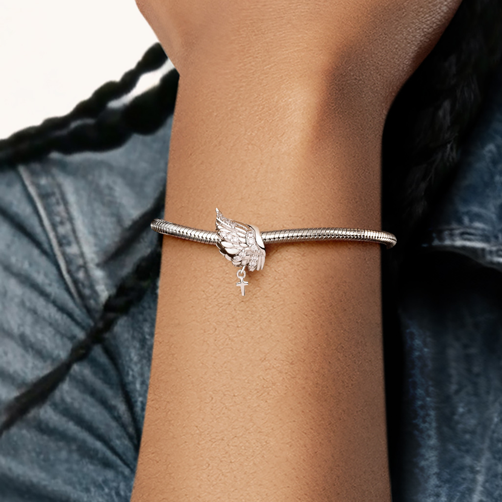 Angel Wing with Cross Charm image number 1