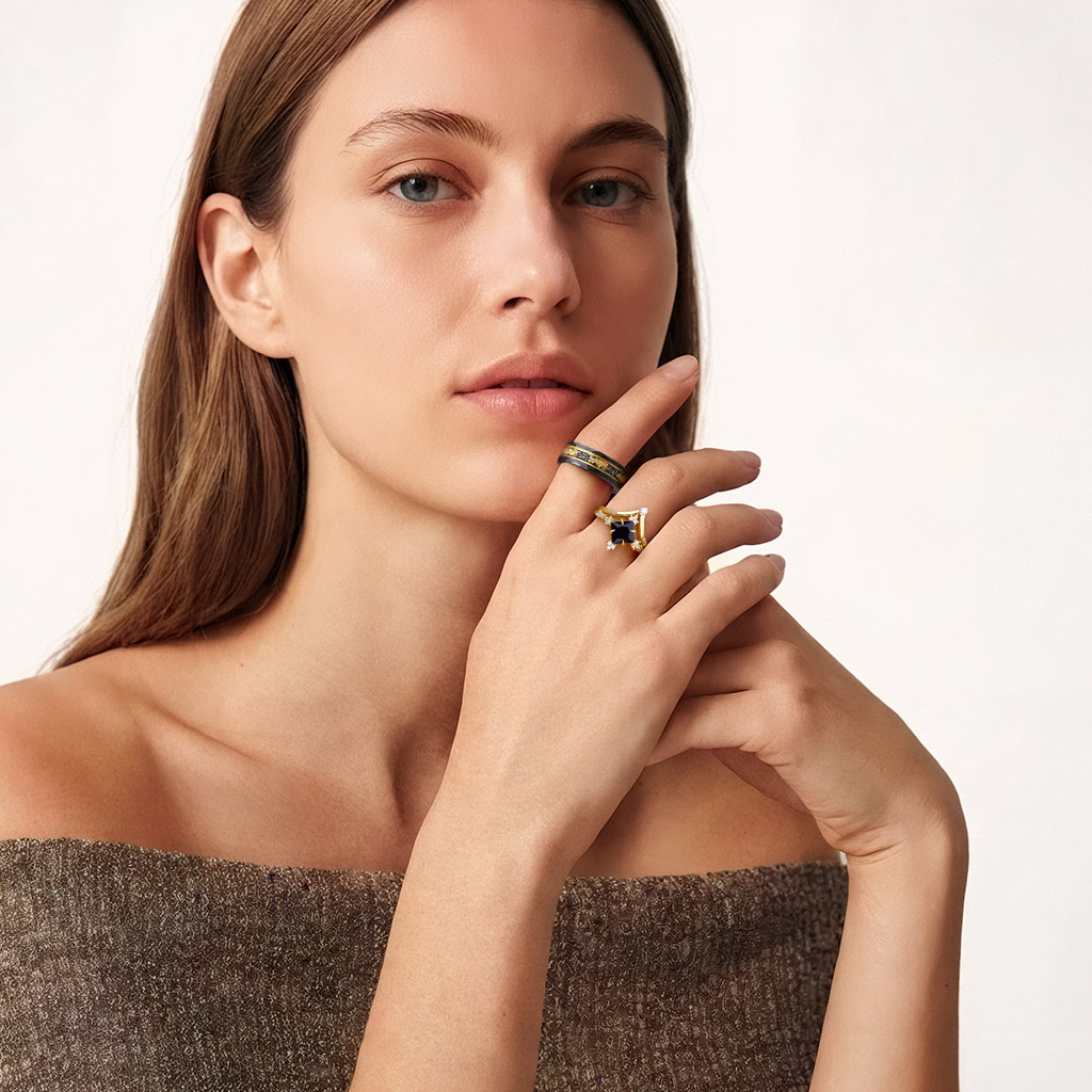 Princess-Cut Stackable Ring image number 2