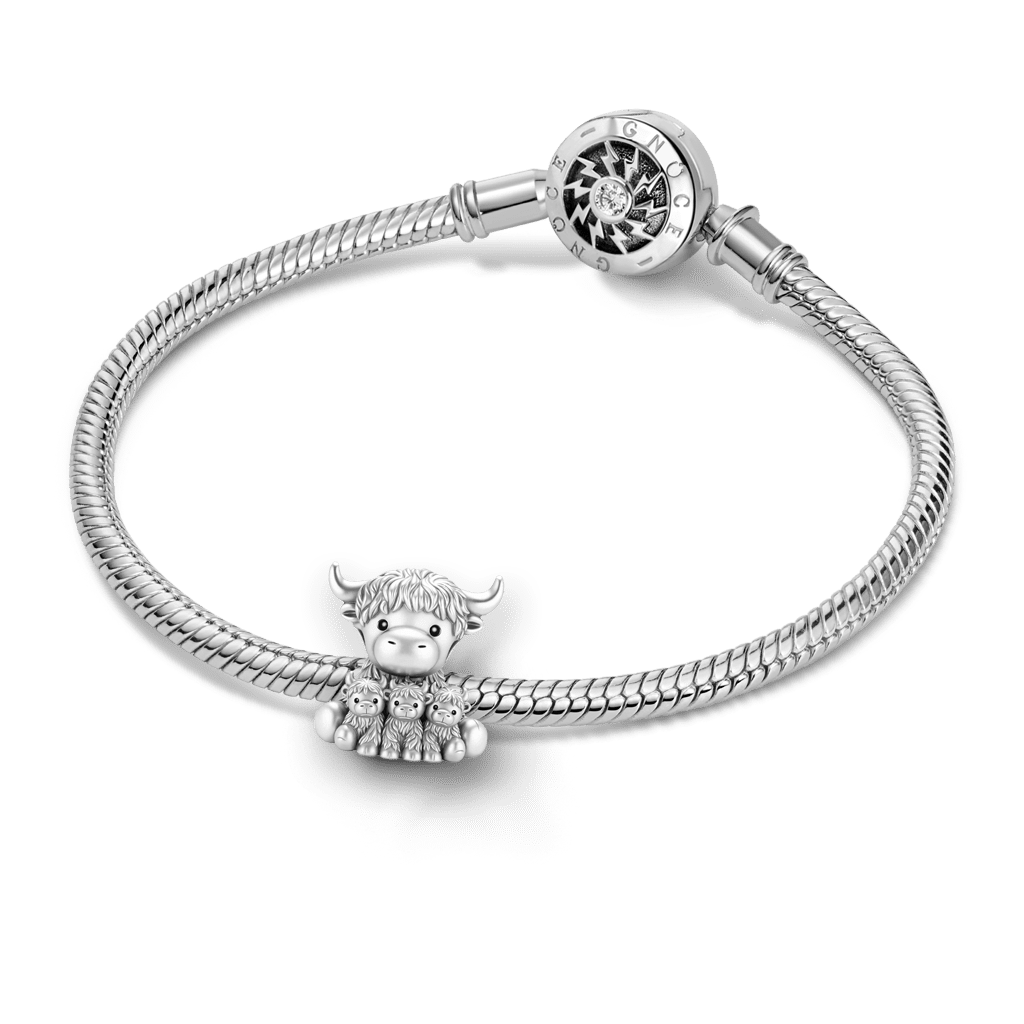 Highland Cow with Three Babies Charm image number 2