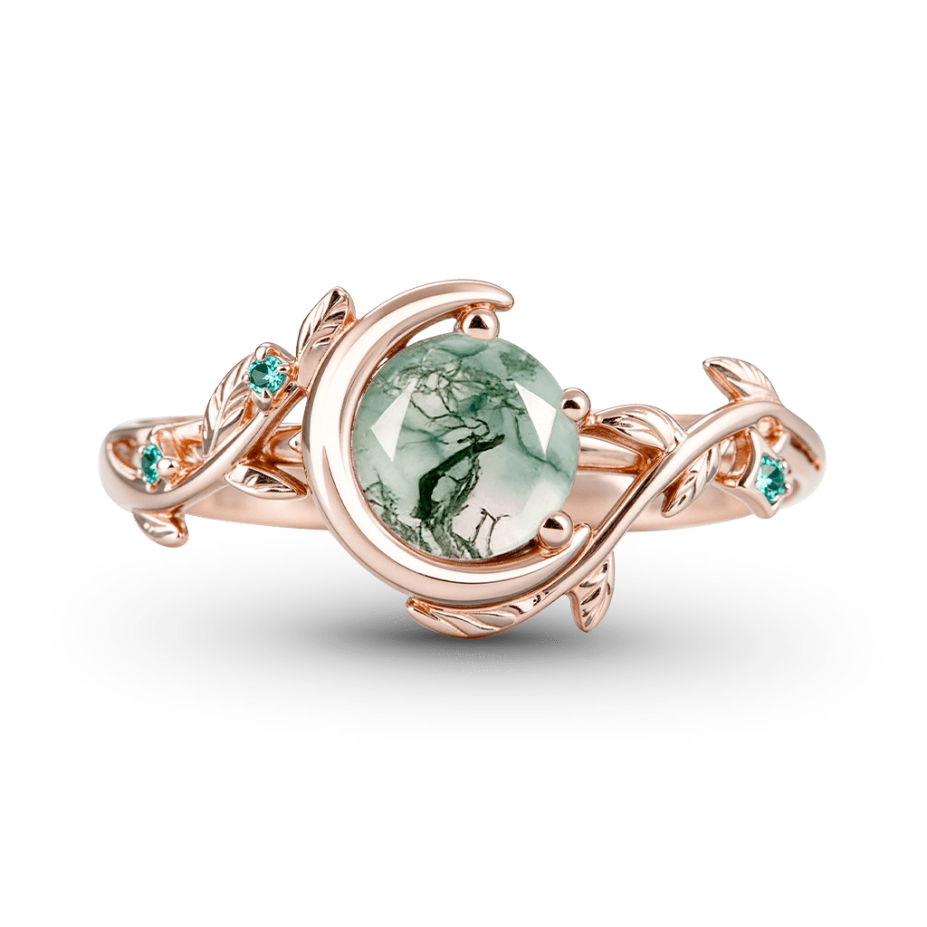 Vine Moon Agate Engagement Ring image number 0