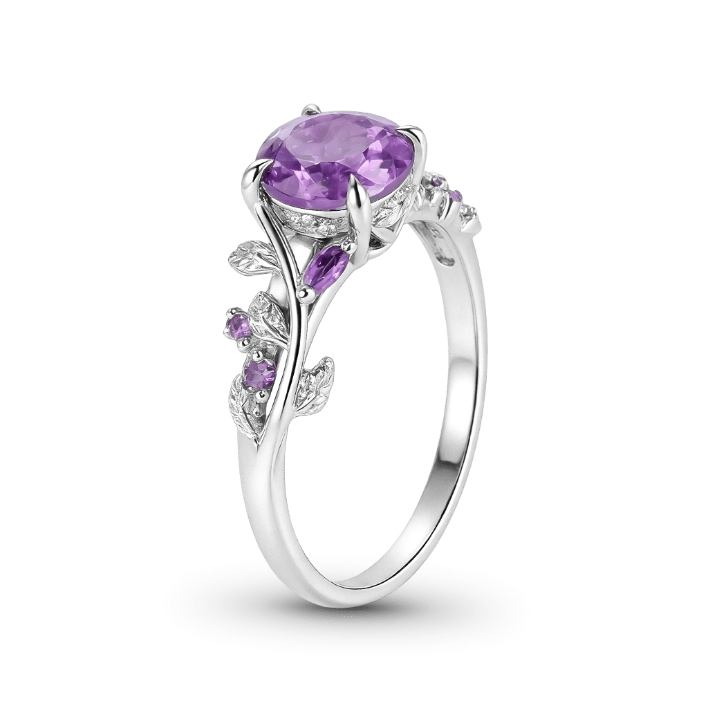 Round-cut Amethyst Promise Ring image number 3