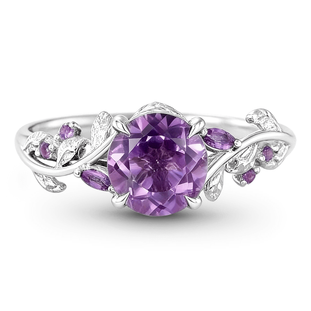 Round-cut Amethyst Promise Ring image number 0