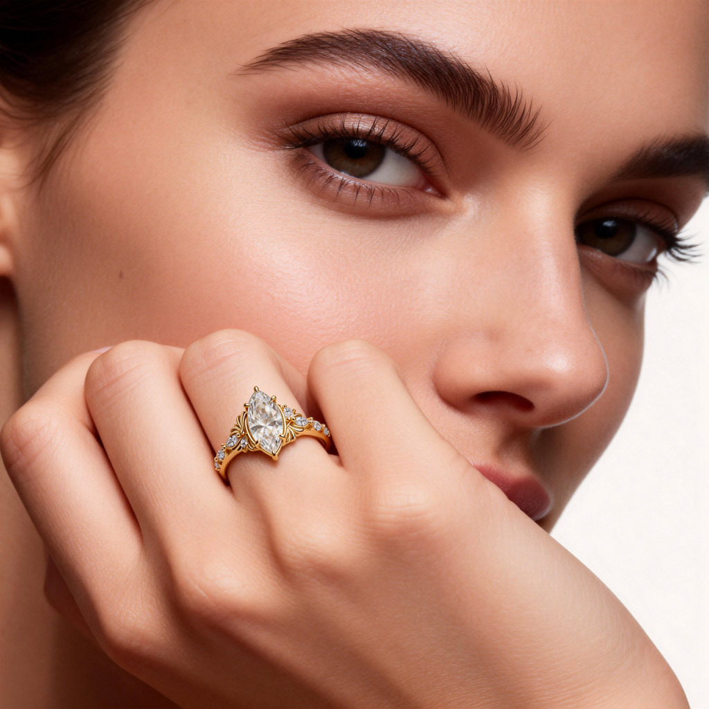 Filigree Marquise-cut Ring image number 1