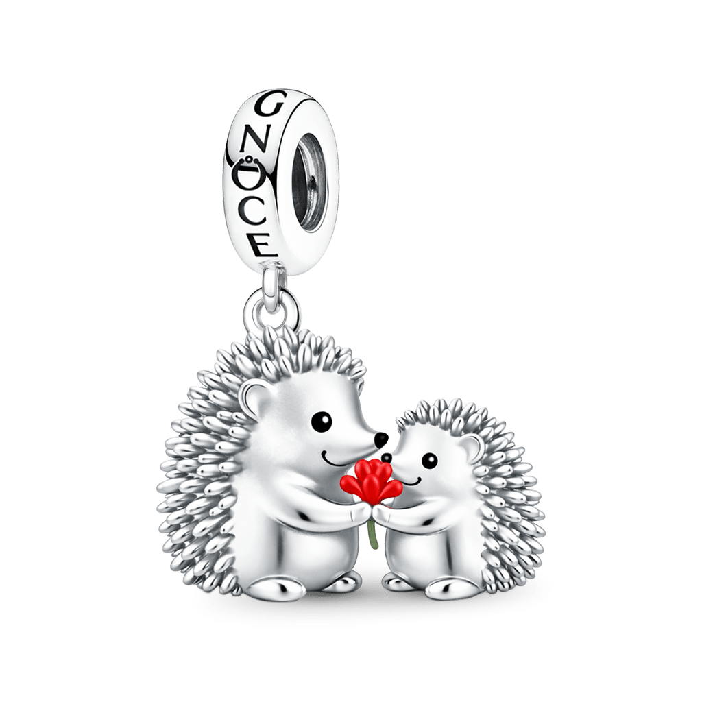 Hedgehog Mother & Child Pendant image number 0