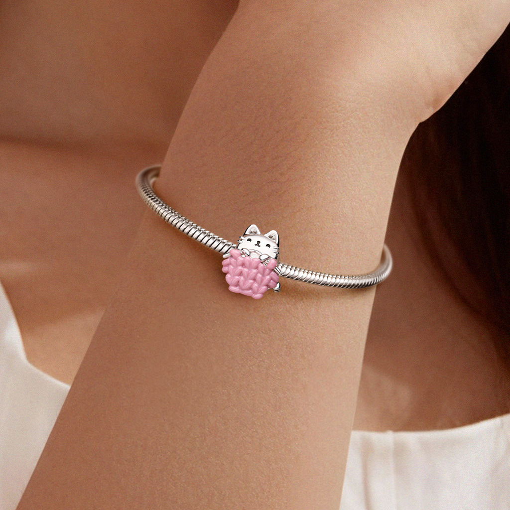 Cat Knitting a Sweater Charm image number 1