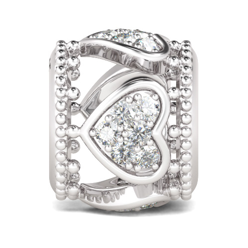 Crystal Heart Hollow Charm image number 0
