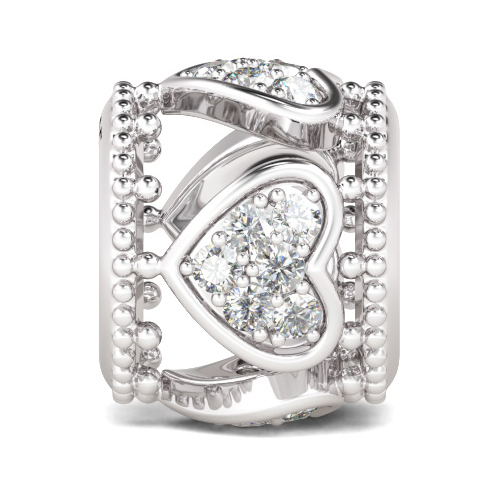 Crystal Heart Hollow Charm image number 0