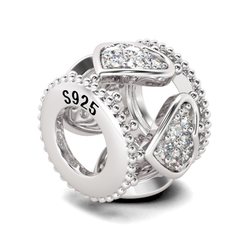Crystal Heart Hollow Charm image number 1