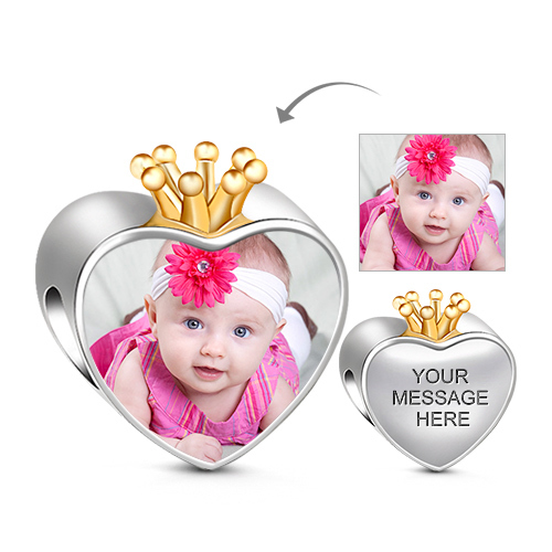 Crown Heart Photo Charm image number 0