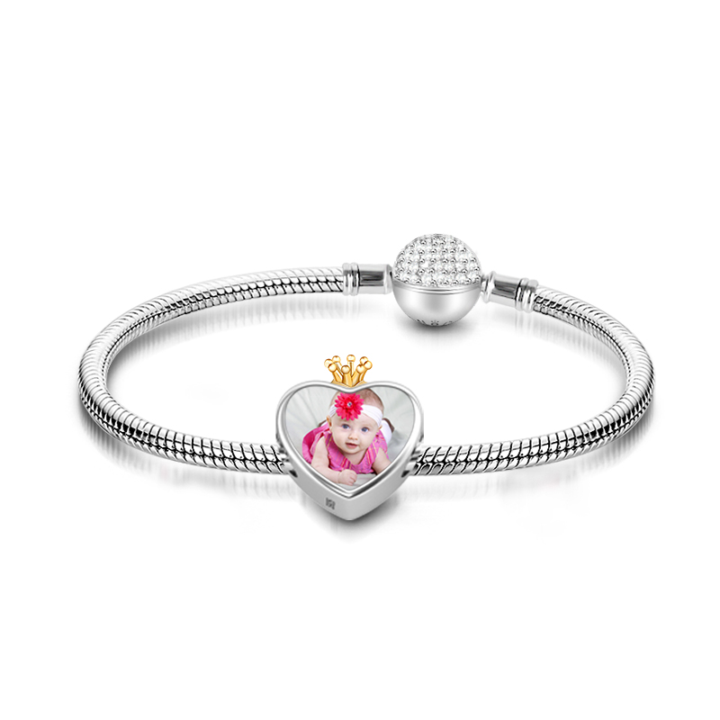 Crown Heart Photo Charm image number 2