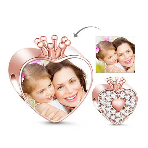 Crown Heart Photo Charm image number 0