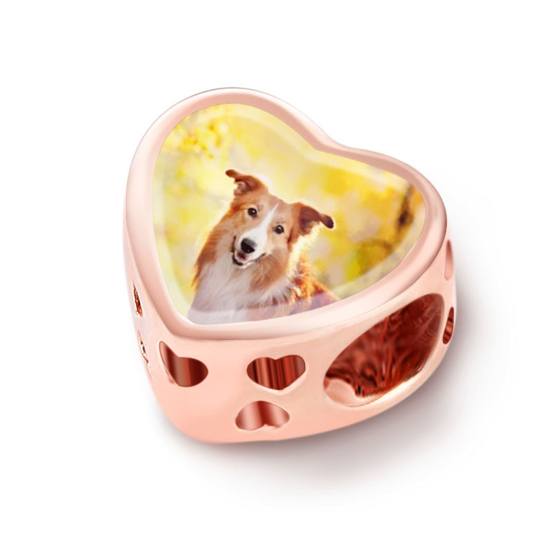 Paw Print Heart Photo Charm image number 1