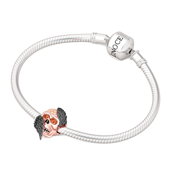 Skull with Angel Wings Charm image number 2