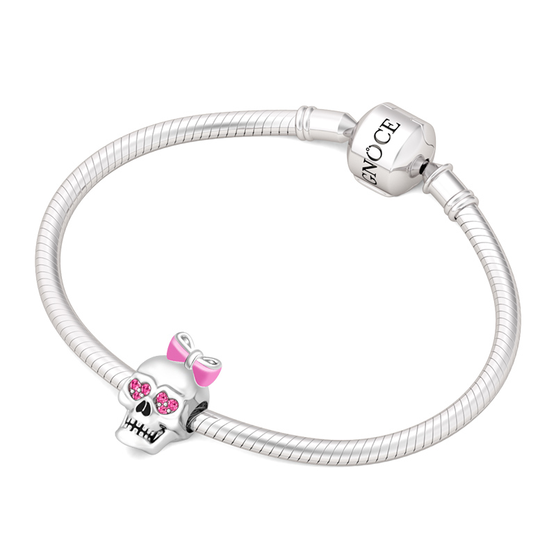 Skull with Pink Bowknot Charm image number 2
