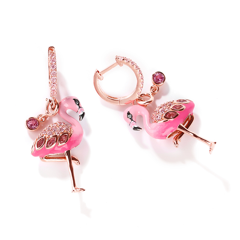 "Fiery Passion" Flamingo Earrings image number 1