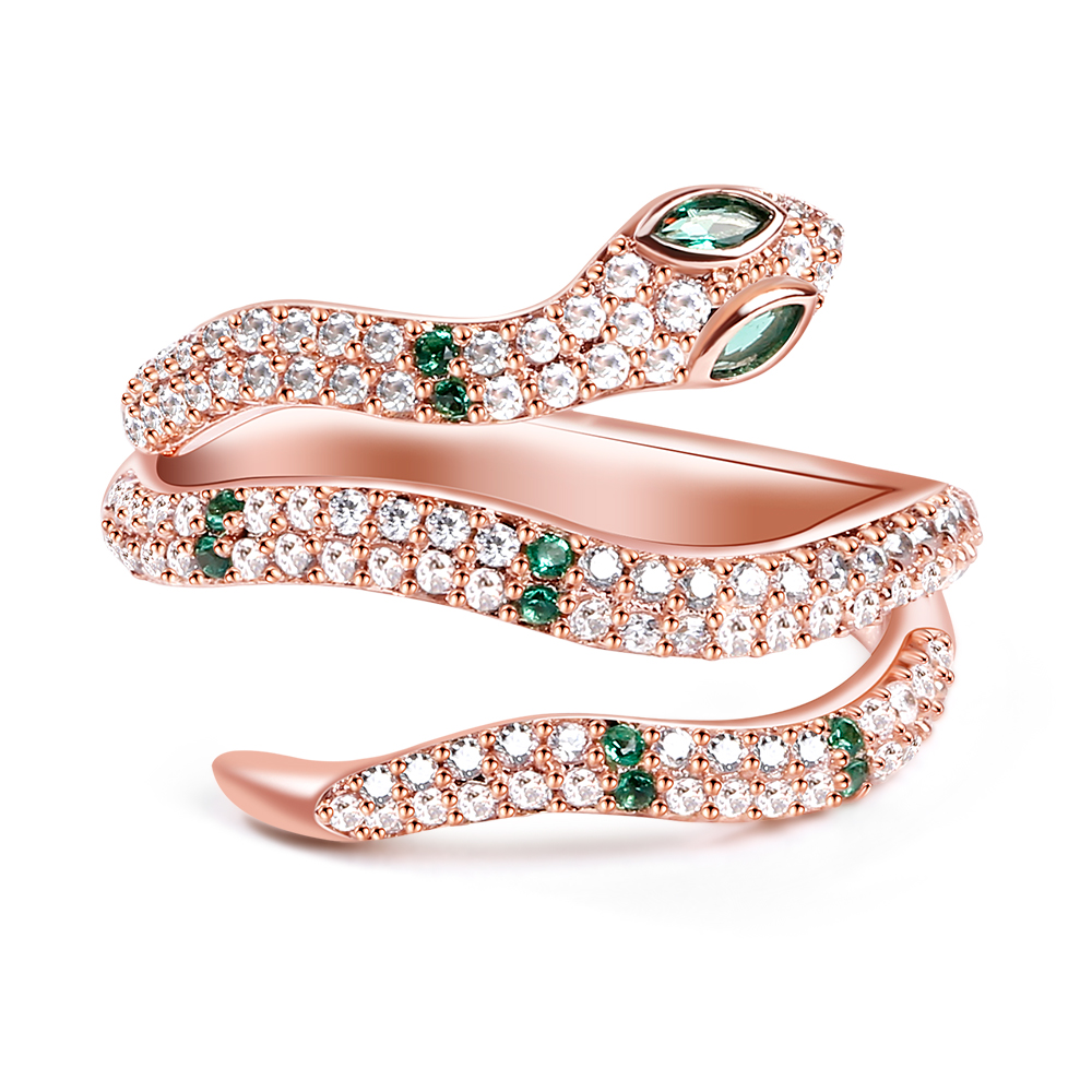 Rose Gold Snake Ring image number 1
