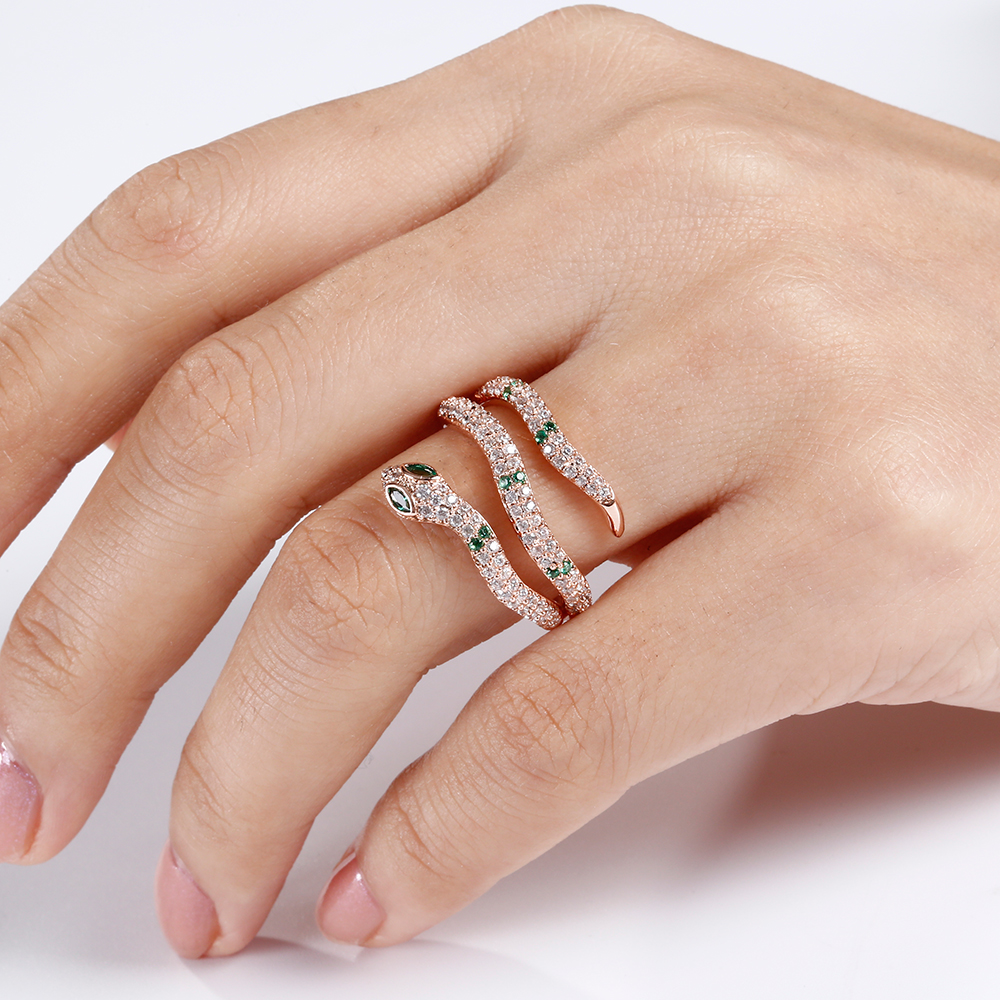 Rose Gold Snake Ring image number 2