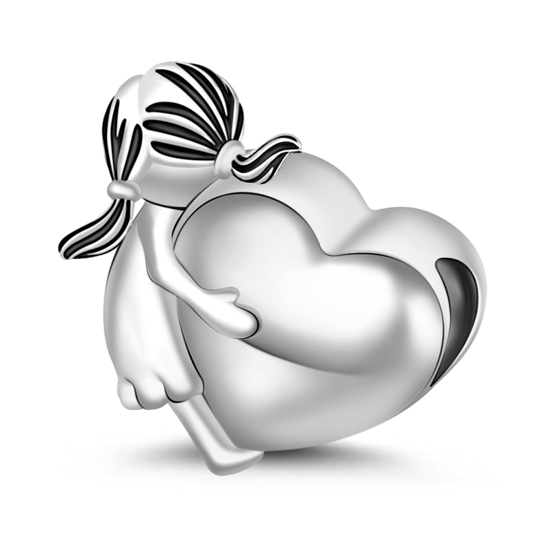 Hugging A Heart Charm image number 1