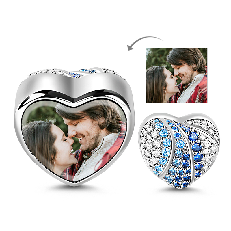 Blue Heart Photo Charm image number 0