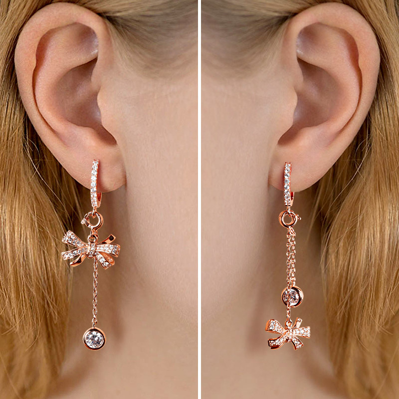 "Infinite Love" Rose Gold Earrings image number 2